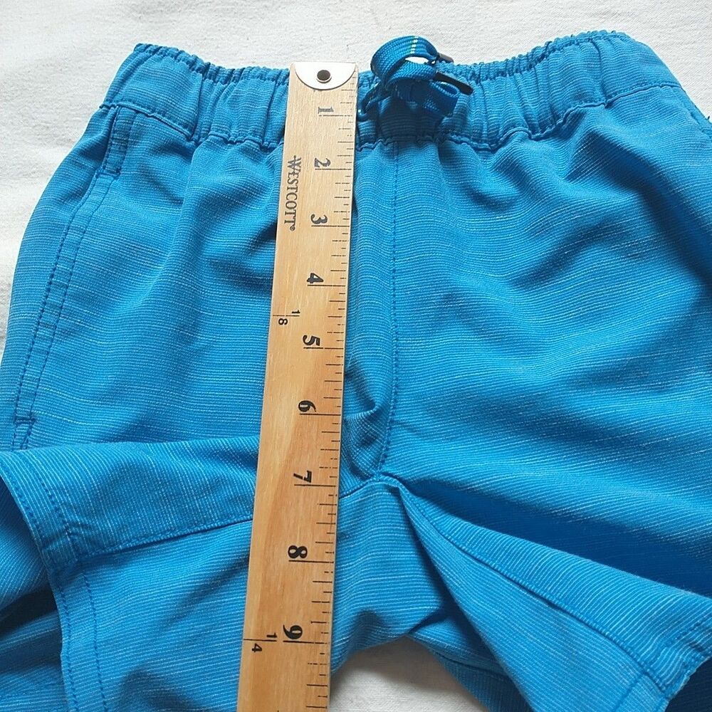 Hanna Andersson Swim Shorts 100 cm US 4 Blue Striped Pockets Drawstring Unlined - Picture 9 of 10